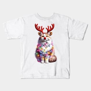 Christmas Red Nose Turkish Van Cat Kids T-Shirt